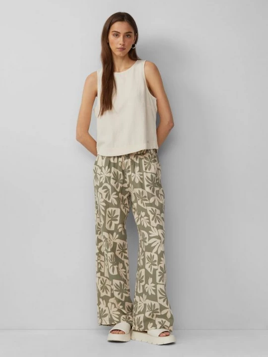 Foto van product Broek met wijde pijpen van mousseline QS