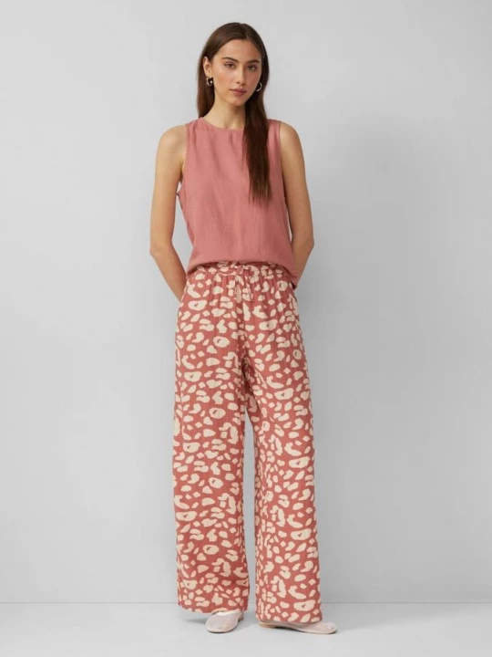 Foto van product Broek met wijde pijpen van mousseline QS