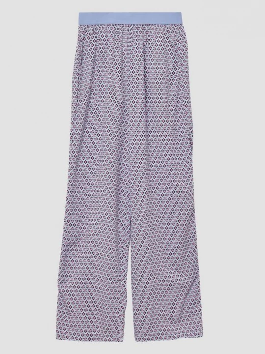 Foto van product Broek met wijde pijpen van viscose in een loose fit s.Oliver wit