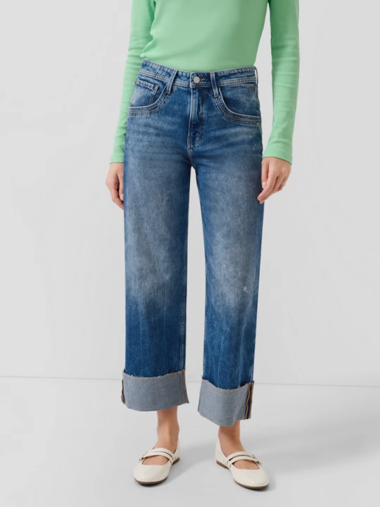 Foto van product Broek Suri / Regular Fit / Halfhoog / Wijde pijpen s.Oliver blauw