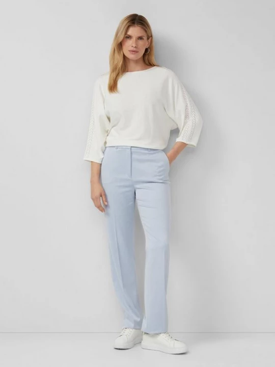 Foto van product Broek van viscosemix met hoge taille en rechte pijpen s.Oliver blauw