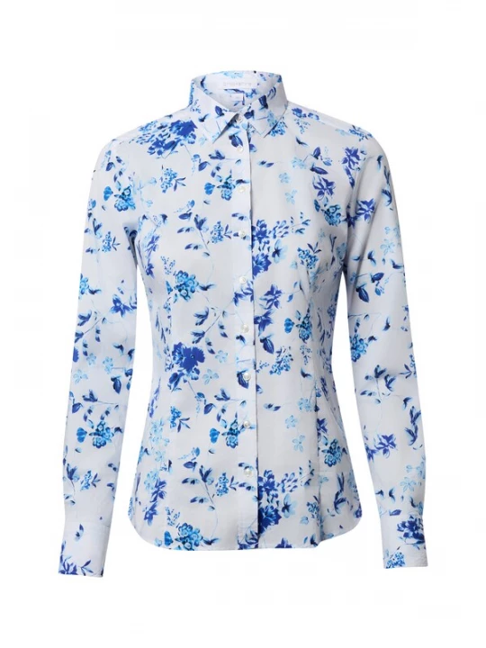 Foto van product Brookshire Blouse navy / lichtblauw / wit
