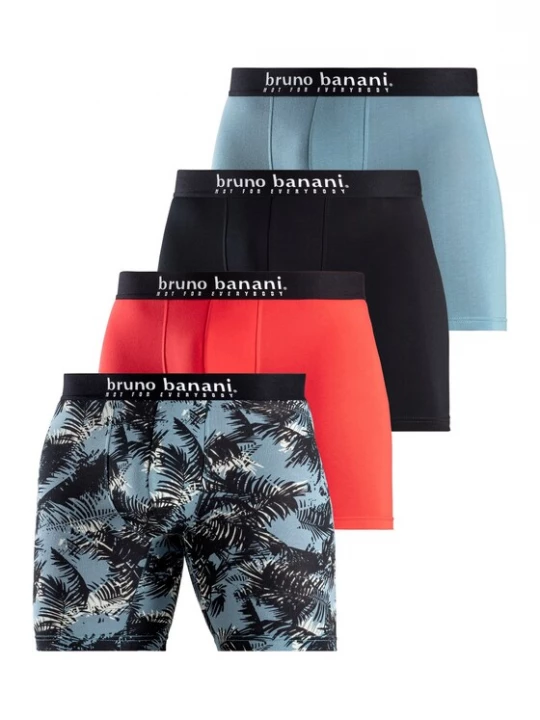 Foto van product Bruno Banani Boxershorts duifblauw / basaltgrijs / knalrood / zwart