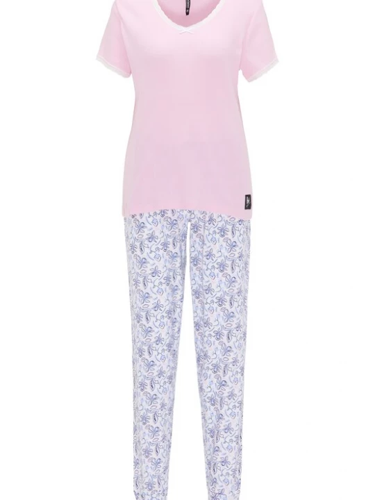 Foto van product Bruno Banani Pyjama 'Mason' hemelsblauw / donkerlila / rosa / zwart / wit