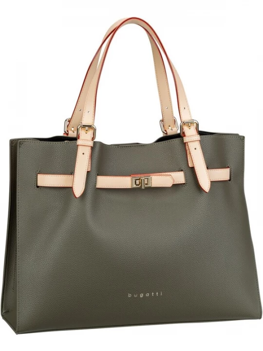 Foto van product bugatti Shopper 'Ella' crème / olijfgroen / rood