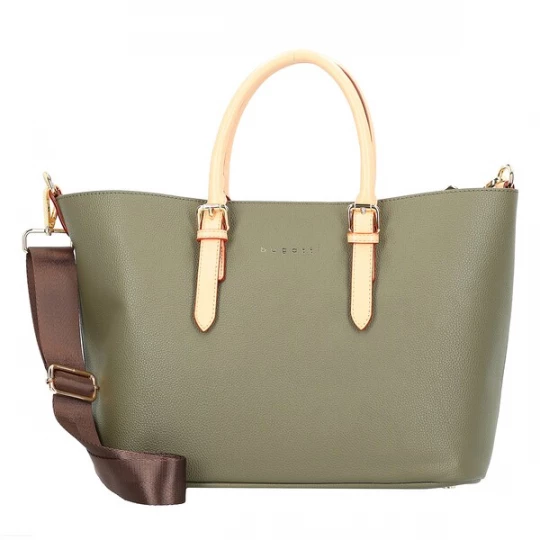Foto van product bugatti Shopper 'Ella' lichtbeige / donkerbruin / kaki
