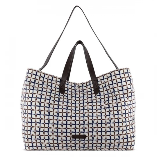 Foto van product bugatti Shopper 'Finn' marine / donkerbruin / wit
