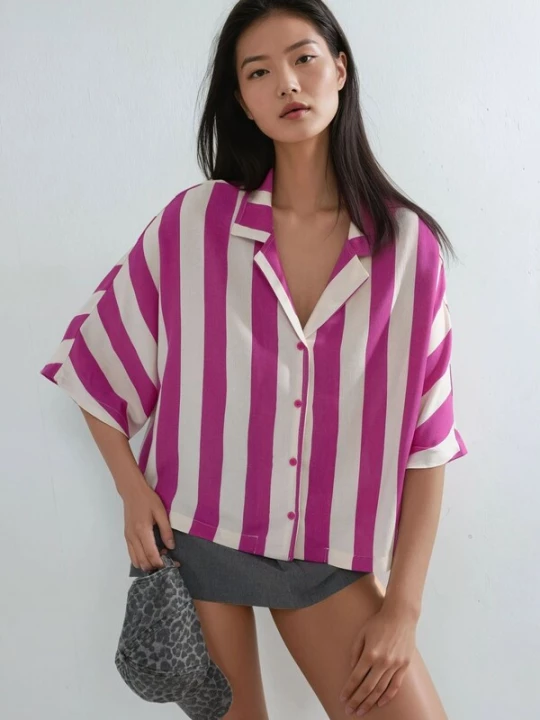 Foto van product Busem Blouse magenta / wit