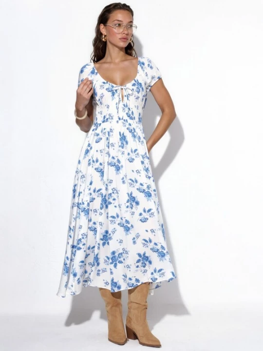 Foto van product Busem Jurk blauw / wit