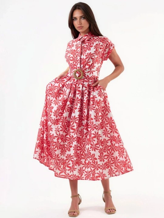 Foto van product Busem Jurk rood / wit