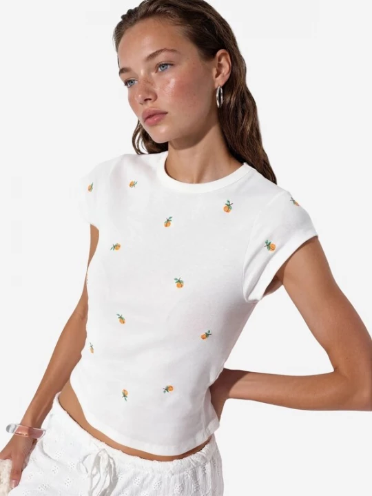 Foto van product Busem Shirt grasgroen / donkeroranje / wit