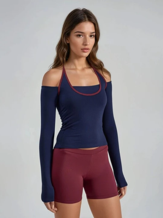 Foto van product Busem Shirt navy / karmijnrood