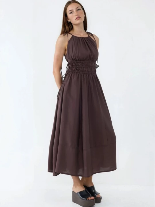 Foto van product Busem Zomerjurk 'Maxi' donkerbruin