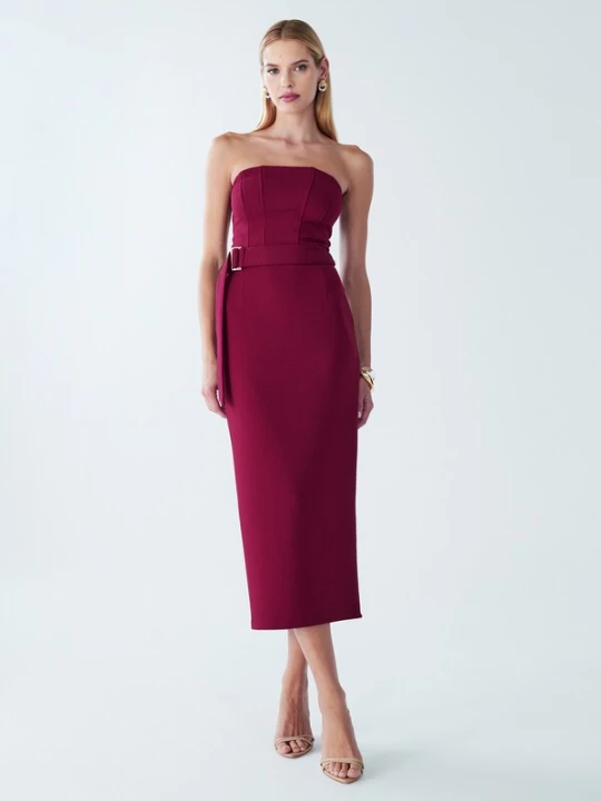 Foto van product BWLDR Cocktailjurk 'Bydee' bourgogne