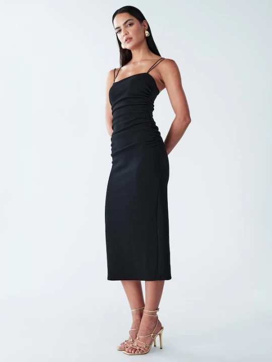Foto van product BWLDR Cocktailjurk 'RYETTE MIDI DRESS' zwart