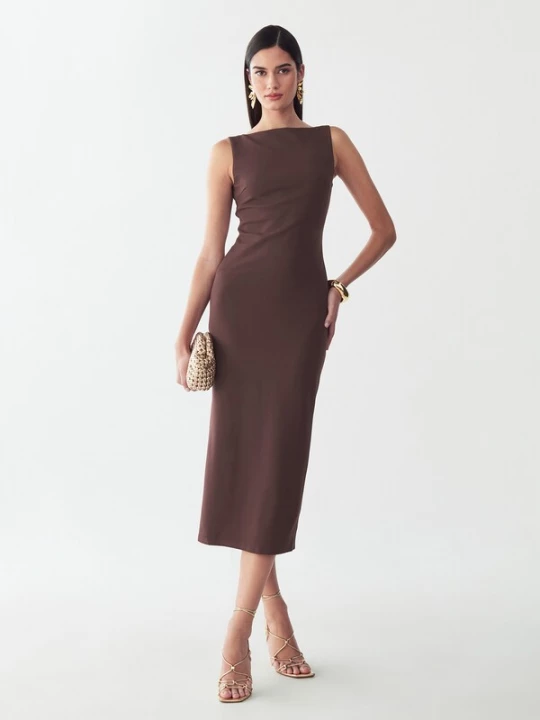 Foto van product BWLDR Cocktailjurk 'Shian' chocoladebruin