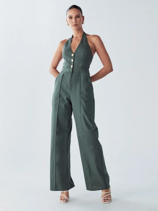 Foto van product BWLDR Jumpsuit 'Amie' olijfgroen