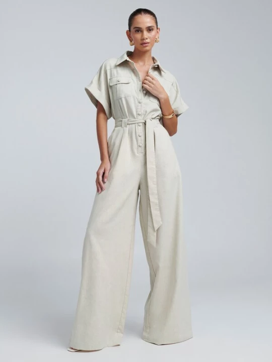 Foto van product BWLDR Jumpsuit 'Ara' ecru