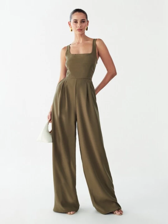 Foto van product BWLDR Jumpsuit 'CHERIE' olijfgroen