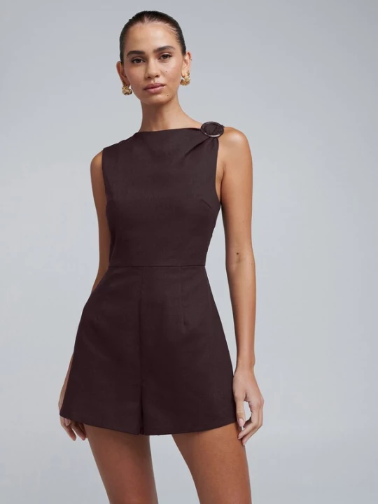 Foto van product BWLDR Jumpsuit 'Zenay' chocoladebruin