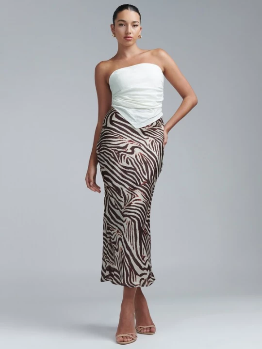 Foto van product BWLDR Rok 'Alisa' bruin / rood / wit