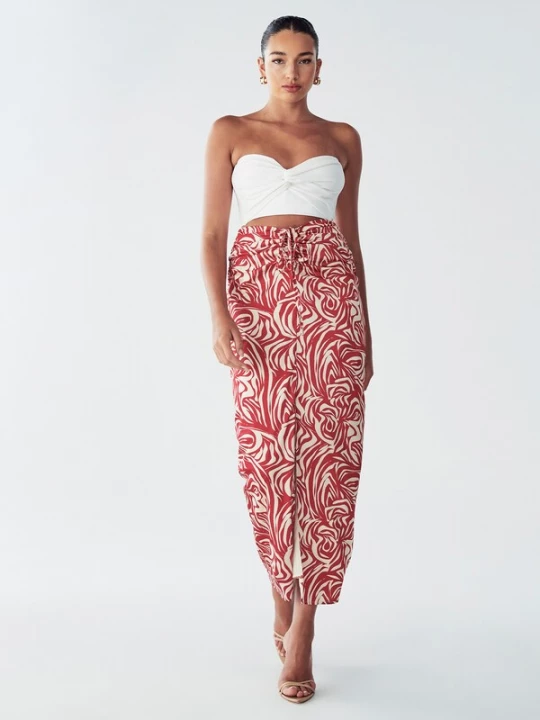 Foto van product BWLDR Rok 'MIAMI' rood / wit