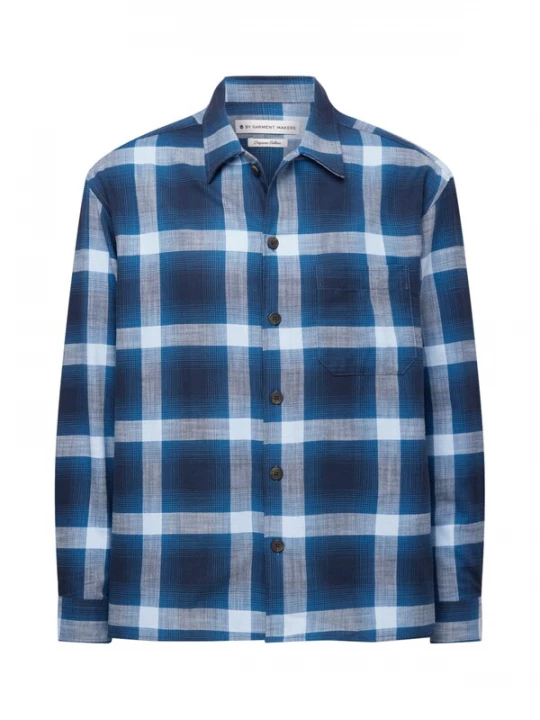 Foto van product By Garment Makers Overhemd 'Storm' navy / hemelsblauw / wit