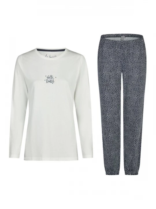 Foto van product By Louise Pyjama 'by Louise Women's Pyjamas with Cosy Socks Long Nightwear Interlock' beige
