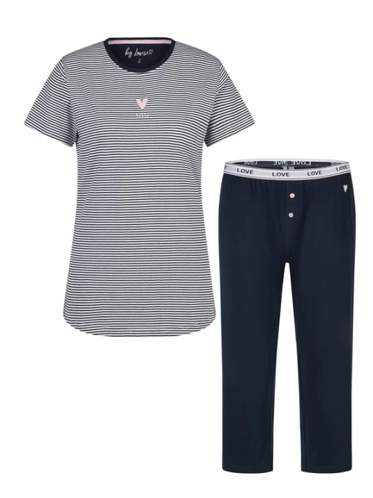 Foto van product By Louise Pyjama 'Capri' donkerblauw