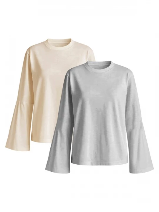 Foto van product C&City Shirt beige / lichtgrijs