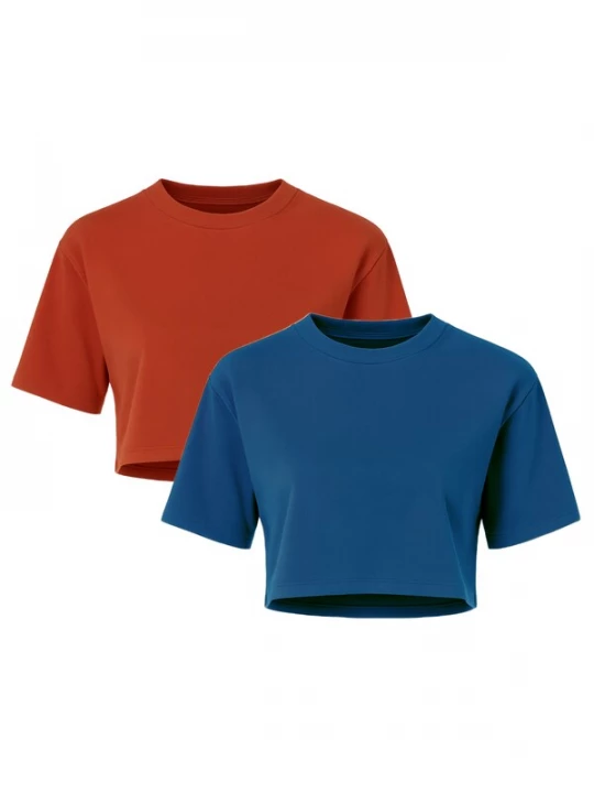 Foto van product C&City Shirt blauw / roestrood