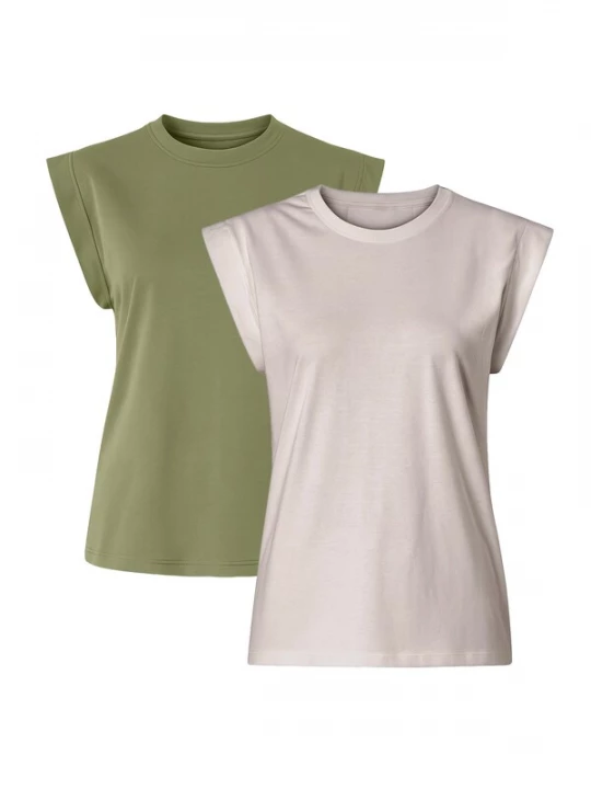 Foto van product C&City Shirt crème / olijfgroen