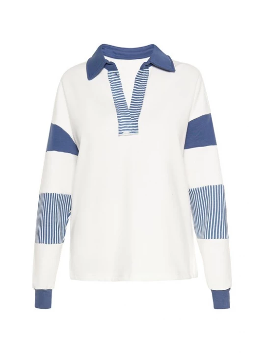 Foto van product CALEY Sweatshirt donkerblauw / wit