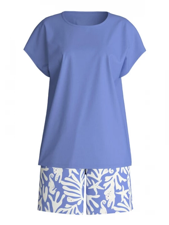 Foto van product CALIDA Korte pyjama 'Cotton Special' duifblauw
