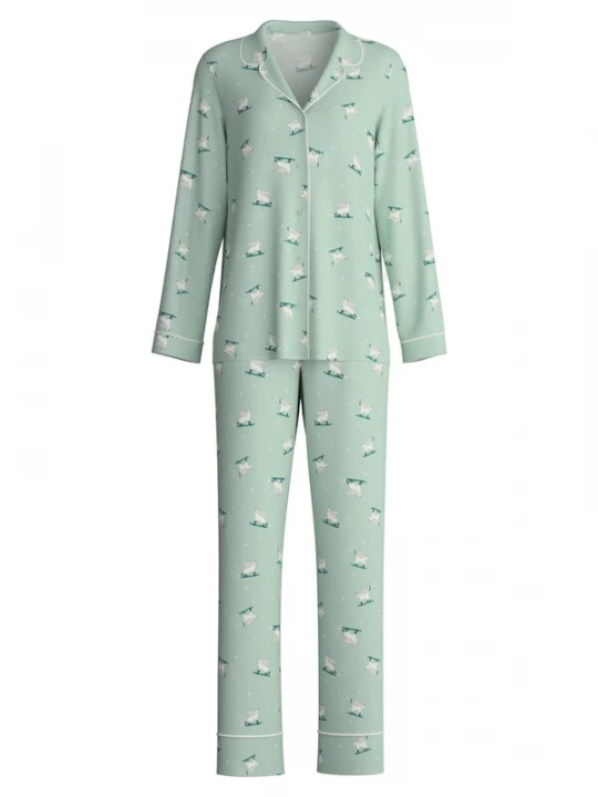 Foto van product CALIDA Pyjama 'Cat Dreams' mintgroen