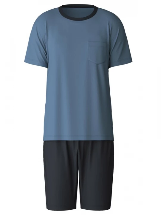 Foto van product CALIDA Pyjama kort 'Relax Essentials' blauw gemêleerd