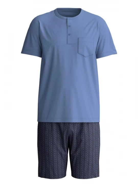 Foto van product CALIDA Pyjama kort 'Relax Imprint' blauw gemêleerd