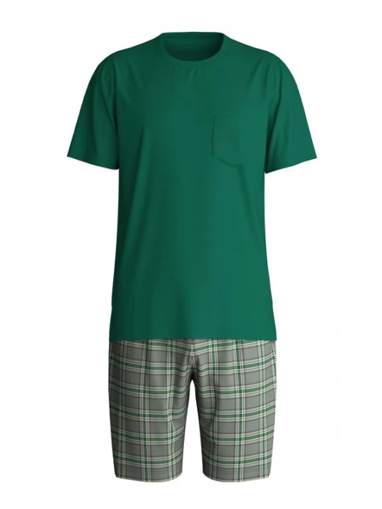 Foto van product CALIDA Pyjama kort 'Relax Imprint' jade groen
