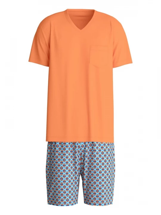 Foto van product CALIDA Pyjama kort 'Relax Imprint' koraal