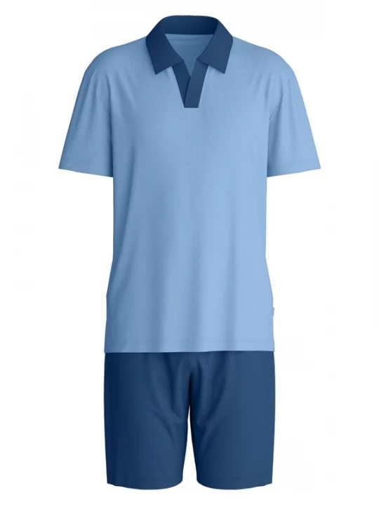 Foto van product CALIDA Pyjama kort 'Relax Superlight' blauw gemêleerd