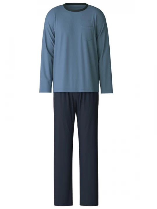 Foto van product CALIDA Pyjama lang 'Relax Essentials' blauw gemêleerd