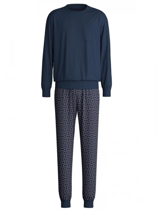 Foto van product CALIDA Pyjama lang 'Relax Imprint' blauw gemêleerd
