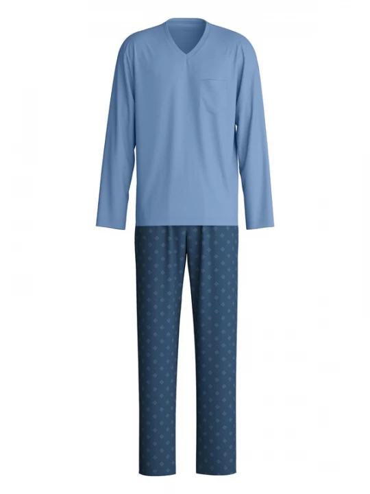 Foto van product CALIDA Pyjama lang 'Relax Imprint' blauw gemêleerd