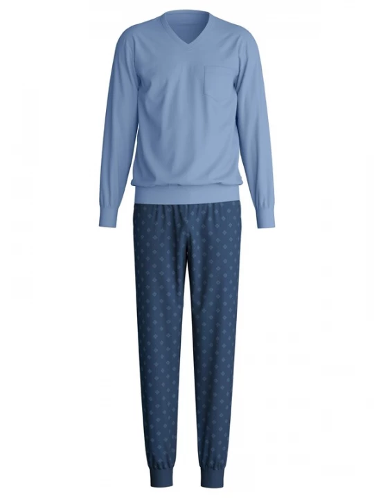 Foto van product CALIDA Pyjama lang 'Relax Imprint' blauw gemêleerd