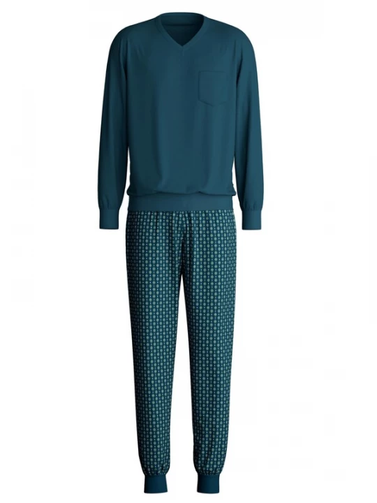 Foto van product CALIDA Pyjama lang 'Relax Imprint' petrol