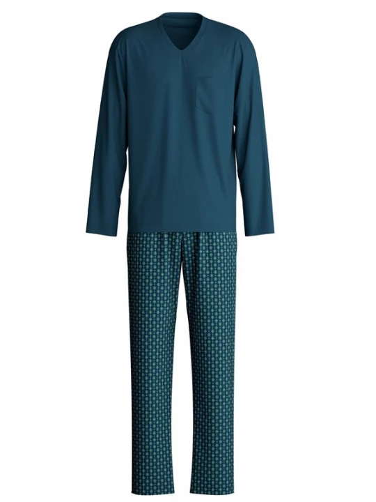Foto van product CALIDA Pyjama lang 'Relax Imprint' petrol