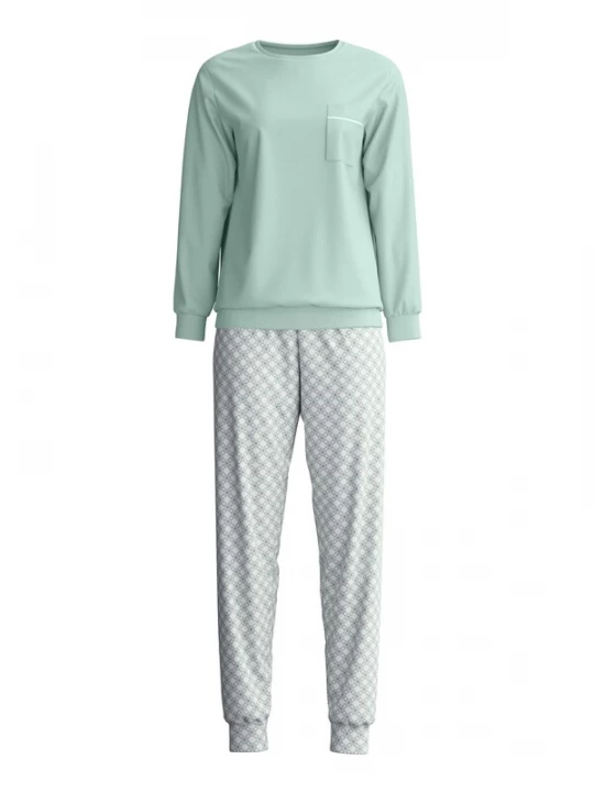 Foto van product CALIDA Pyjama 'Sweet Dreams' mintgroen / mauve / wit