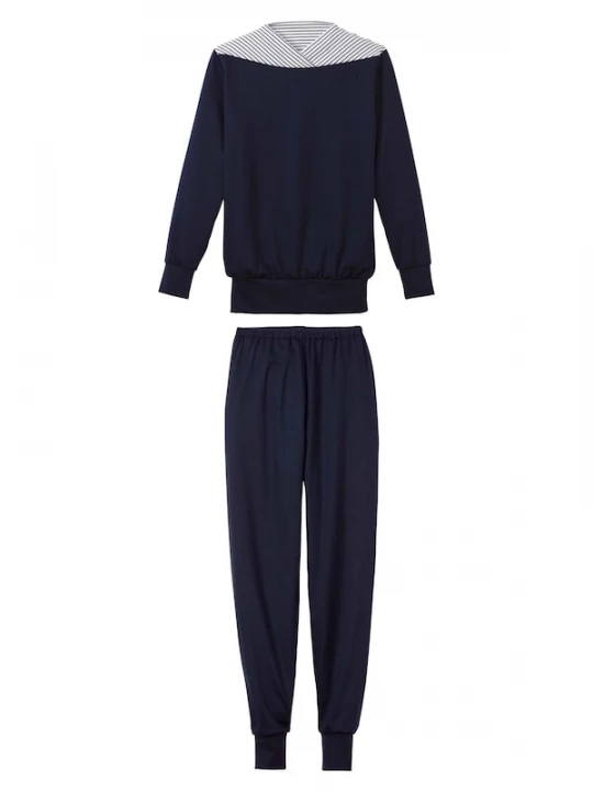 Foto van product CALIDA Pyjama ultramarine blauw / wit