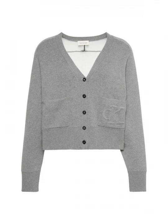 Foto van product Calvin Klein Jeans Gebreid vest grijs gemêleerd