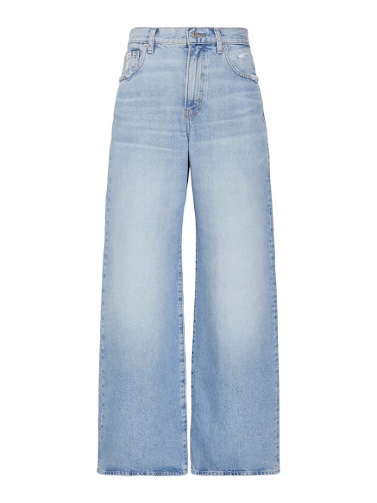Foto van product Calvin Klein Jeans Jeans 'Faded Distressed Wide Leg' lichtblauw